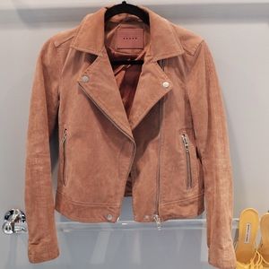 SOLD BLANK NYC Blush Moto Suede Jacket